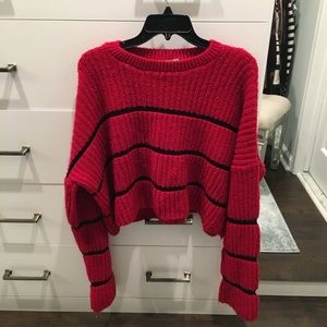 Chunky Sweater w/ Contrast Ladder Stitch